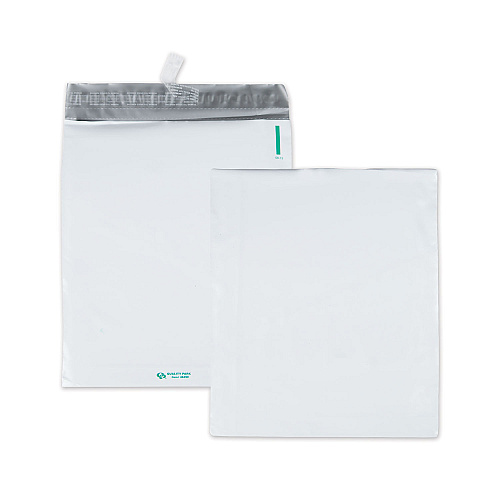 Quality Park Redi-Strip Poly Expansion Mailer, #4 1/2, Square Flap, Redi-Strip Adhesive Closure, 11 x 13, White, 100/Carton (46390)