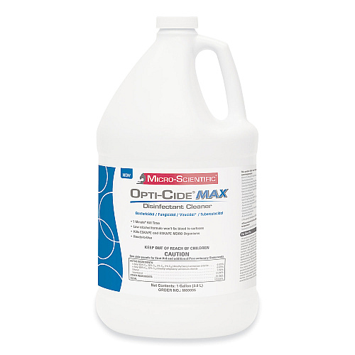 Opti-Cide Max Disinfectant Cleaner, 1 gal Bottle, 4/Carton (M60035)