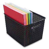 Advantus Plastic Weave Bin, Large, 13.5