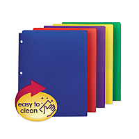 Smead Poly Snap-In Two-Pocket Folder, 50-Sheet Capacity, 11 x 8.5, Assorted, 10/Pack (87939)
