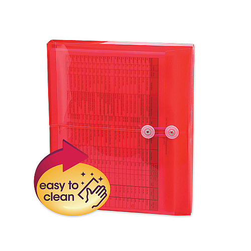 Smead Poly String and Button Interoffice Envelopes, Open-Side (Horizontal), 9.75 x 11.63, Transparent Red, 5/Pack (89527)