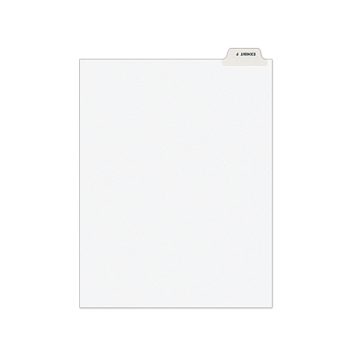 Avery-Style Preprinted Legal Bottom Tab Divider, 26-Tab, Exhibit F, 11 x 8.5, White, 25/PK 25 x Divider(s) - Bottom Tab(s) - Exhibit F - 1 Tab(s)/Set - 8.5" Divider Width x 11" Divider Length - Letter - 8.50" Width x 11" Length - White Paper Divid (11945)