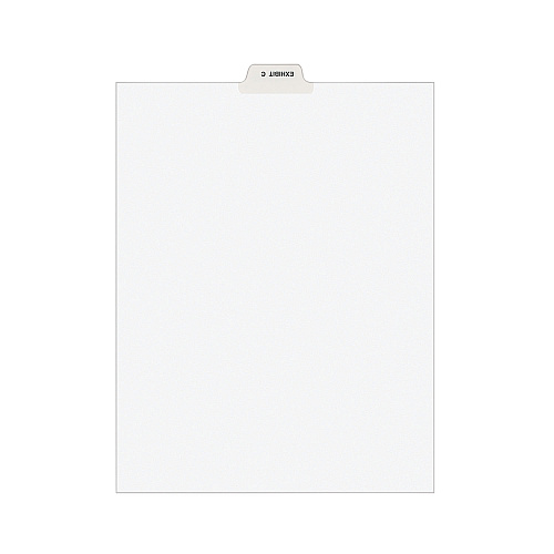 Avery-Style Preprinted Legal Bottom Tab Divider, 26-Tab, Exhibit C, 11 x 8.5, White, 25/PK 25 x Divider(s) - 25 Printed Tab(s) - Character - EXHIBIT C - 1 Tab(s)/Set - 8.5" Divider Width x 11" Divider Length - Letter - White Paper Divider - White  (11942)