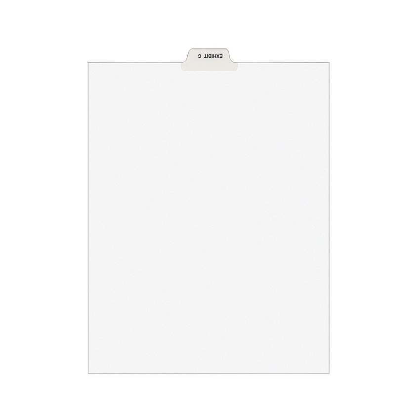 Avery-Style Preprinted Legal Bottom Tab Divider, 26-Tab, Exhibit C, 11 x 8.5, White, 25/PK 25 x Divider(s) - 25 Printed Tab(s) - Character - EXHIBIT C - 1 Tab(s)/Set - 8.5" Divider Width x 11" Divider Length - Letter - White Paper Divider - White  (11942)