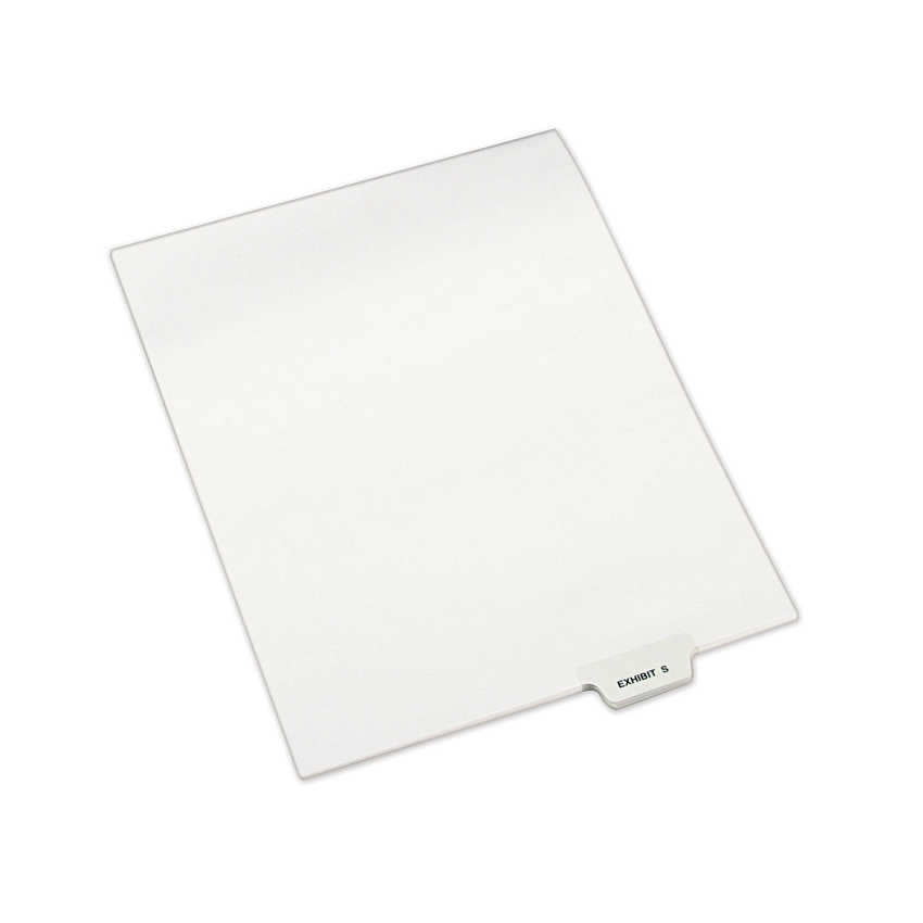 Avery-Style Preprinted Legal Bottom Tab Dividers, 26-Tab, Exhibit S, 11 x 8.5, White, 25/Pack (12392)