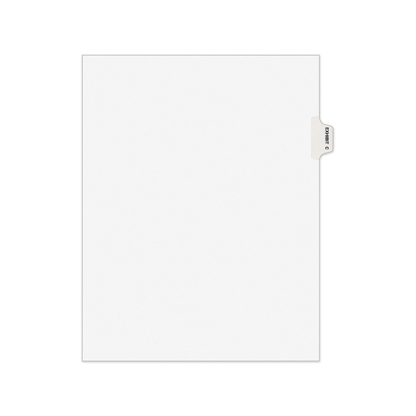 Avery-Style Preprinted Legal Side Tab Divider, 26-Tab, Exhibit C, 11 x 8.5, White, 25/Pack, (1373) (01373)