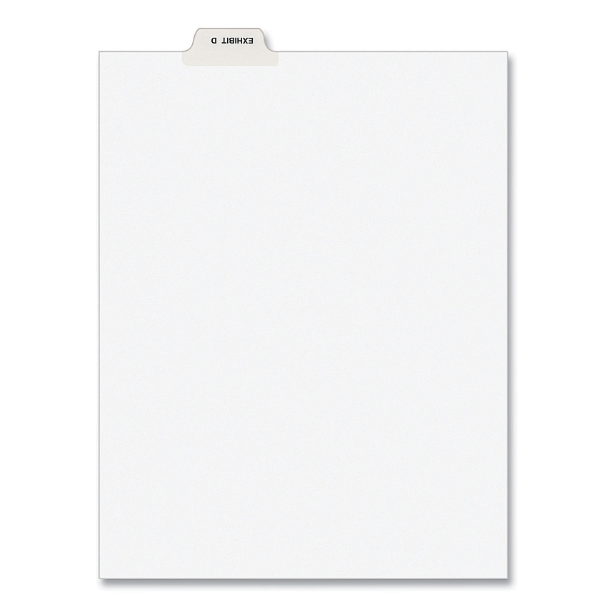 Avery-Style Preprinted Legal Bottom Tab Divider, 26-Tab, Exhibit D, 11 x 8.5, White, 25/PK (11943)
