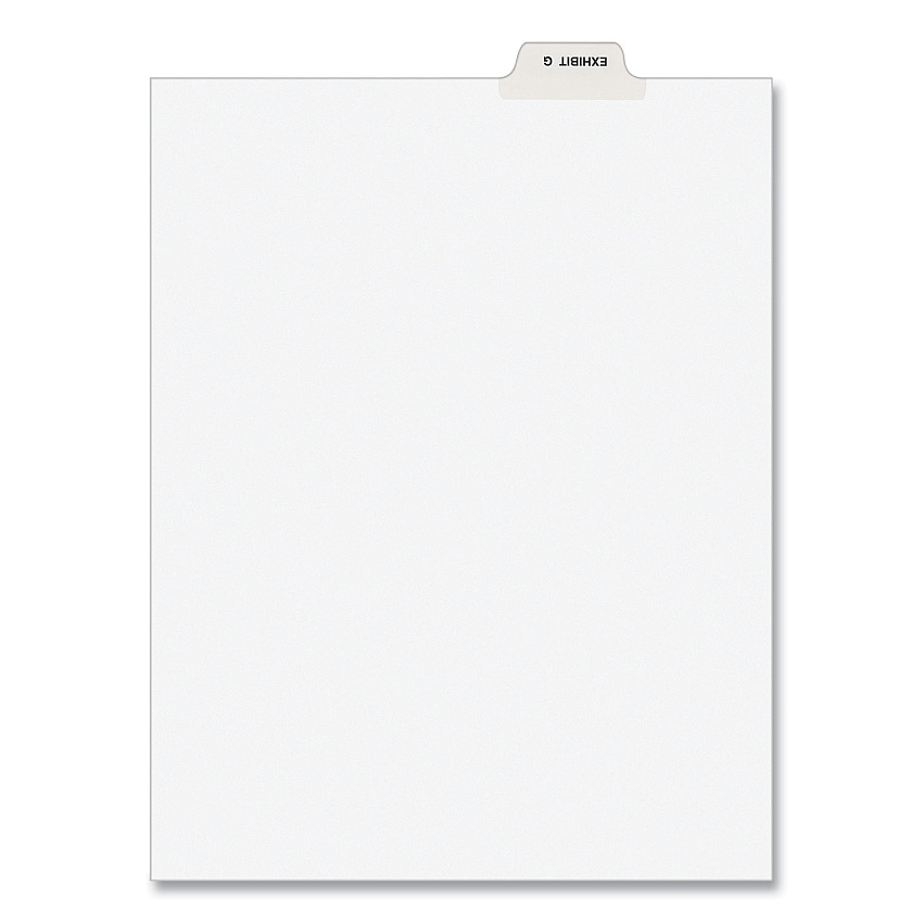 Avery-Style Preprinted Legal Bottom Tab Divider, 26-Tab, Exhibit G, 11 x 8.5, White, 25/PK (11946)