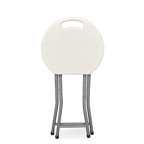 Iceberg Rough n Ready Folding Stool, Backless, Supports Up to 300 lb, 18" Seat Height, White Seat, Charcoal Base, 4/Carton (64563)