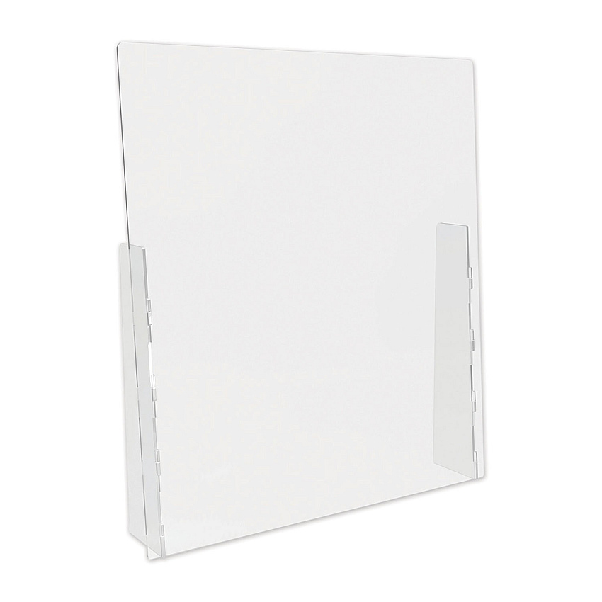 Deflecto Counter Top Barrier with Full Shield, 31.75" x 6" x 36", Acrylic, Clear, 2/Carton (PBCTA3136F)