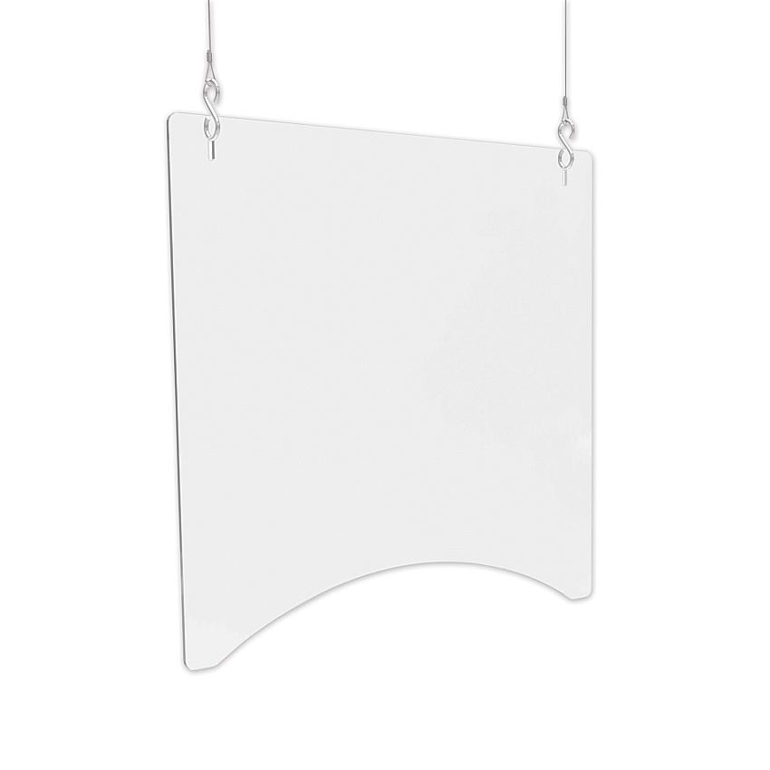 Deflecto Hanging Barrier, 23.75" x 23.75", Polycarbonate, Clear, 2/Carton (PBCHPC2424)