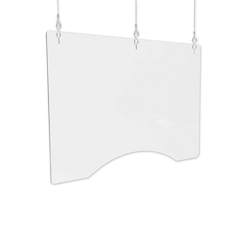 Deflecto Hanging Barrier, 35.75" x 24", Acrylic, Clear, 2/Carton (PBCHA3624)