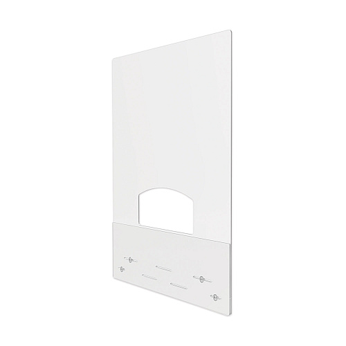 Deflecto Mounting Safety Barrier with Pass Thru, 31.5" x 38", Polycarbonate, Clear, 2/Carton (PBCMPC3138P)