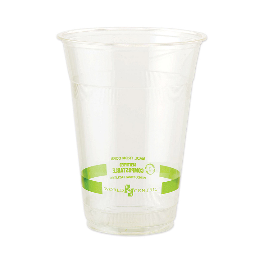 World Centric PLA Clear Cold Cups, 20 oz, Clear, 1,000/Carton (CPCS20)