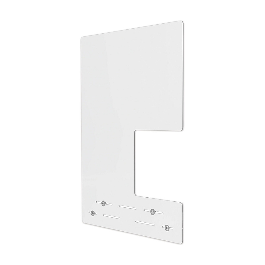Deflecto Mounting Safety Barrier with Side Pass Thru, 23.75" x 31.75", Acrylic, Clear, 2/Carton (PBCMA2331S)
