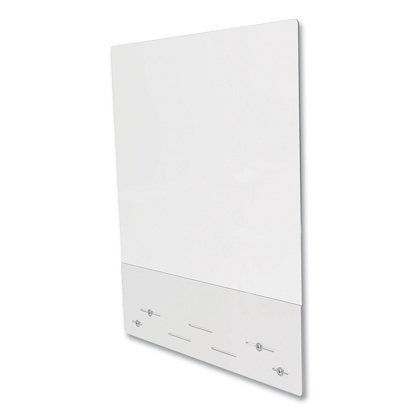 Deflecto Mounting Safety Barrier with Full Shield and Brace, 31.5" x 38", Polycarbonate, Clear, 2/Carton (PBCMPC3138FB)