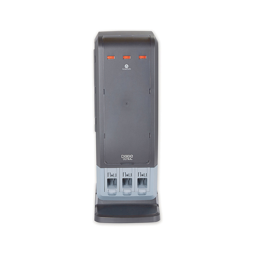 Dixie SmartStock Tri-Tower Dispenser, Forks/Knives/Spoons, 13.16 x 16.07 x 31.03, Black/Gray (DUSSTDSP3)