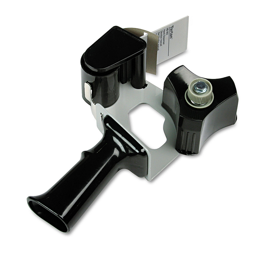 Tartan Pistol Grip Box Sealing Tape Dispenser, 3" Core, For Rolls Up to 2" x 60 yds, Black (HB903)