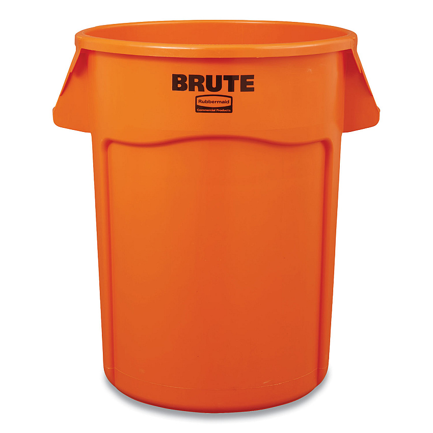 Rubbermaid Commercial Brute Round Container, 32 gal, Resin, Orange (2119308)