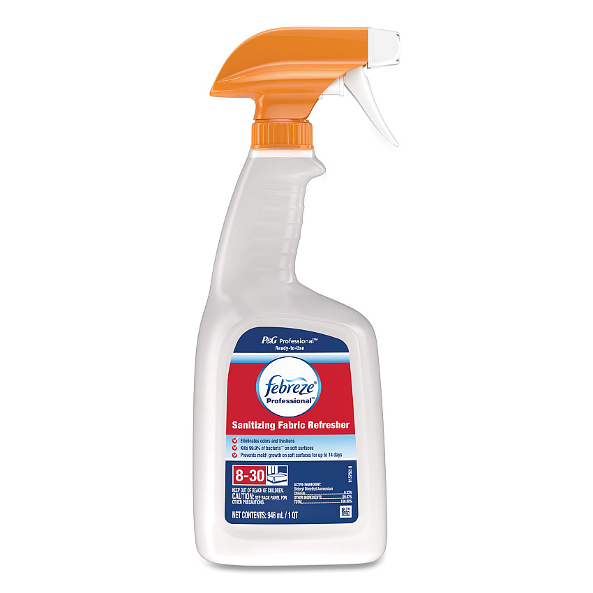 Febreze Professional Sanitizing Fabric Refresher, Light Scent, 32 oz Spray Bottle (07309EA)