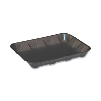 Pactiv Supermarket Tray, #4D, 9.58 x 7.08 x 1.25,  Black, Foam, 400/Carton (51P904D)