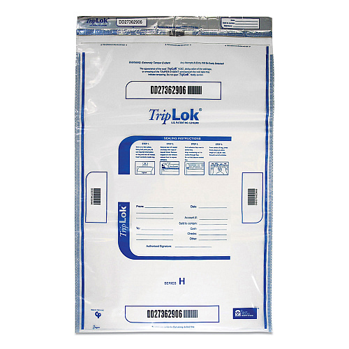 TripLOK Deposit Bag, Plastic, 4 mil, 20 x 28, Clear, 50/Pack (585059)