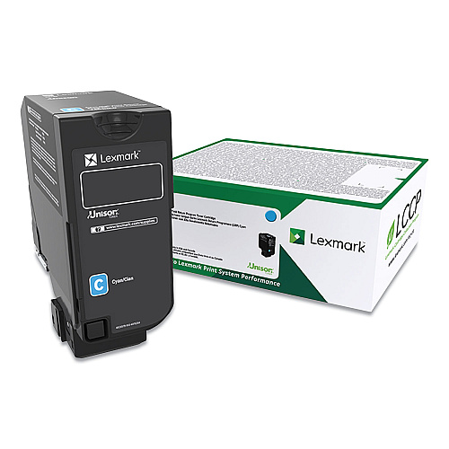 Lexmark 74C00CG Return Program Toner, 3,000 Page-Yield, Cyan