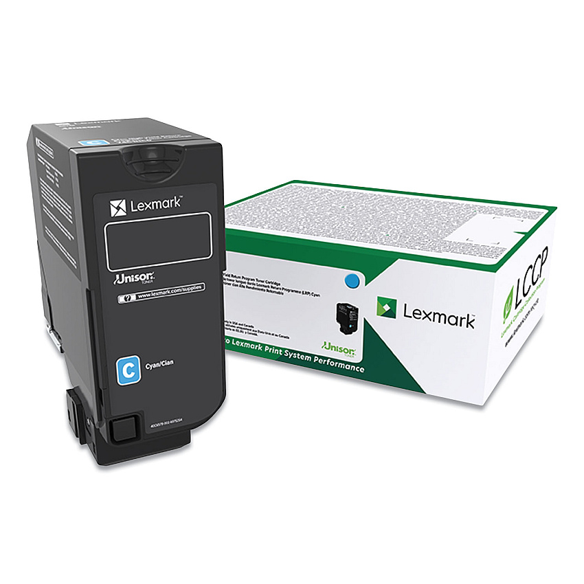 Lexmark 74C00CG Return Program Toner, 3,000 Page-Yield, Cyan