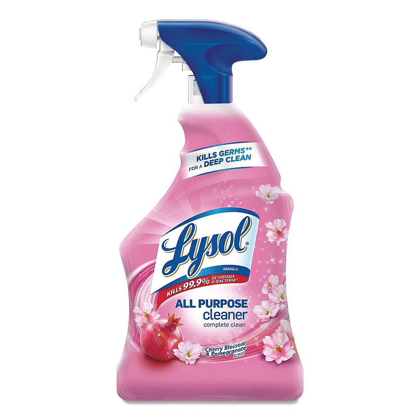 Lysol Ready-to-Use All-Purpose Cleaner, Cherry Blossom and Pomegranate, 22 oz, Trigger Spray Bottle, 6/Carton (95367CT)