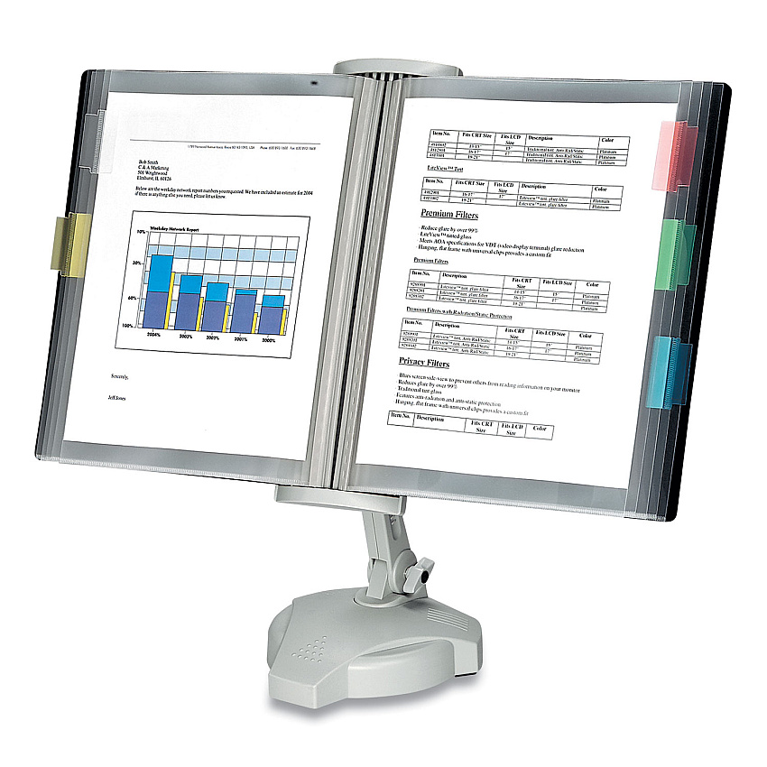 Fellowes Reference Rack, Plastic, Letter, 10 Pockets, Platinum (22300)