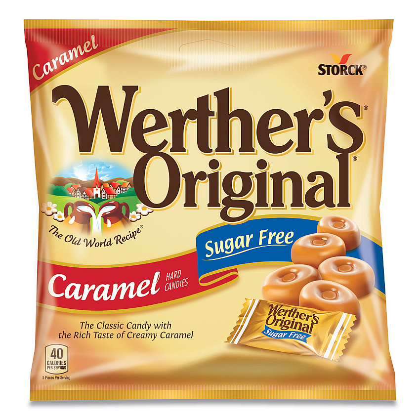 Werther's Original Hard Candies, Caramel, Individually Wrapped, 2.75 oz (SUL831498)