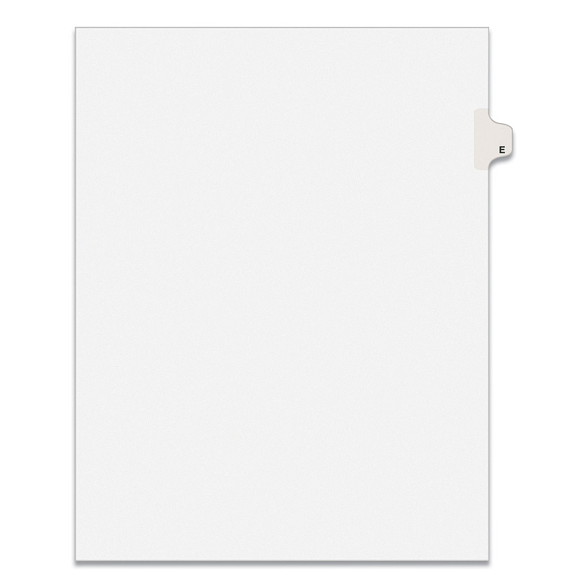 Preprinted Legal Exhibit Side Tab Index Dividers, Avery Style, 26-Tab, E, 11 x 8.5, White, 25/Pack, (1405) (01405)
