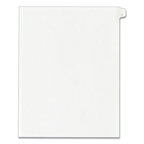 Avery Preprinted Legal Exhibit Side Tab Index Dividers, Allstate Style, 10-Tab, 1, 11 x 8.5, White, 25/Pack (82199)