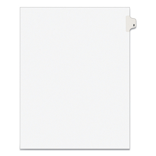 Preprinted Legal Exhibit Side Tab Index Dividers, Avery Style, 10-Tab, 2, 11 x 8.5, White, 25/Pack (11912)