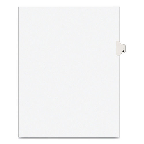 Preprinted Legal Exhibit Side Tab Index Dividers, Avery Style, 10-Tab, 8, 11 x 8.5, White, 25/Pack (11918)