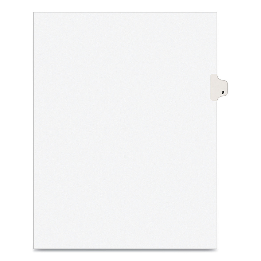 Preprinted Legal Exhibit Side Tab Index Dividers, Avery Style, 10-Tab, 8, 11 x 8.5, White, 25/Pack (11918)