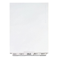 Preprinted Legal Exhibit Bottom Tab Index Dividers, Avery Style, 27-Tab, Exhibit A to Exhibit Z, 11 x 8.5, White, 1 Set (11376)