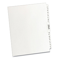 Preprinted Legal Exhibit Side Tab Index Dividers, Avery Style, 26-Tab, 51 to 75, 11 x 8.5, White, 1 Set (11396)