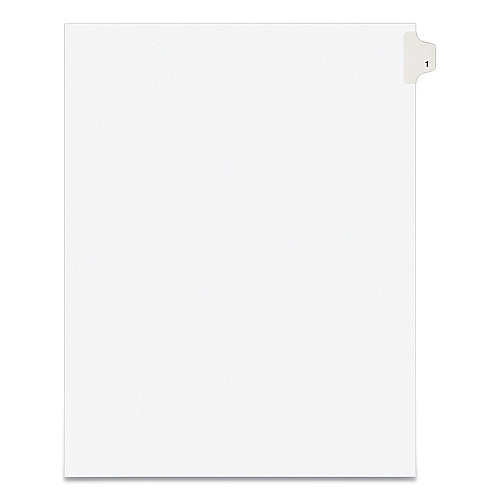 Preprinted Legal Exhibit Side Tab Index Dividers, Avery Style, 10-Tab, 1, 11 x 8.5, White, 25/Pack (11911)