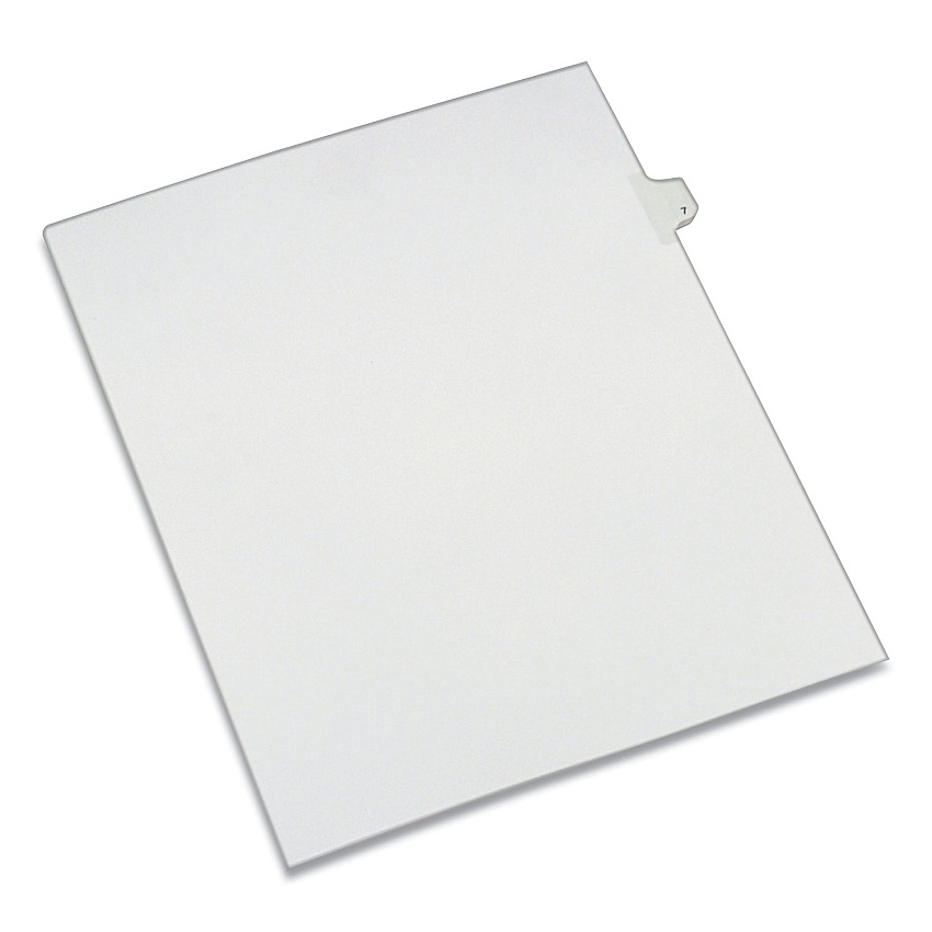 Avery Preprinted Legal Exhibit Side Tab Index Dividers, Allstate Style, 10-Tab, 7, 11 x 8.5, White, 25/Pack 25 x Divider(s) - Side Tab(s) - 7 - 1 Tab(s)/Set - 8.5" Divider Width x 11" Divider Length - Letter - 8.50" Width x 11" Length - White Pape (82205)