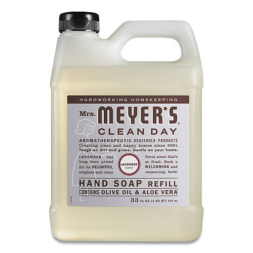Mrs. Meyer's&reg; Clean Day Liquid Hand Soap Refill, Lavender, 33 oz, 6 Bottles (651318)