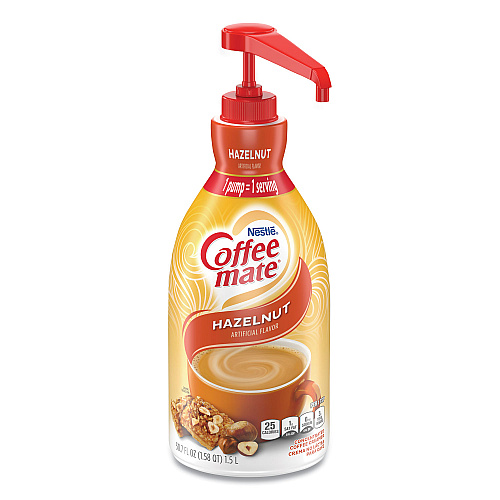 Coffee-mate Liquid Coffee Creamer, Hazelnut, 1500mL Pump Bottle (31831)