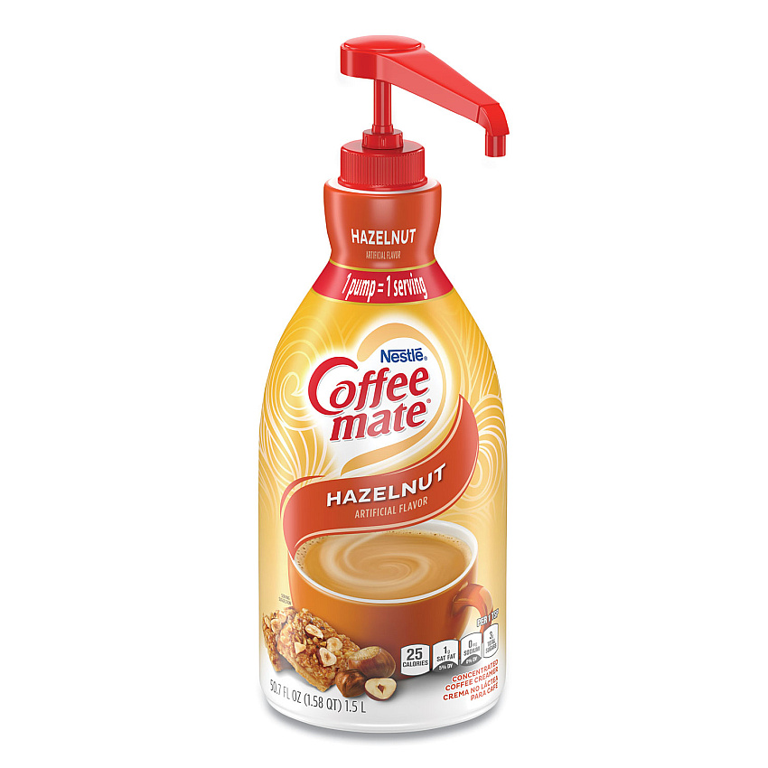 Coffee-mate Liquid Coffee Creamer, Hazelnut, 1500mL Pump Bottle (31831)