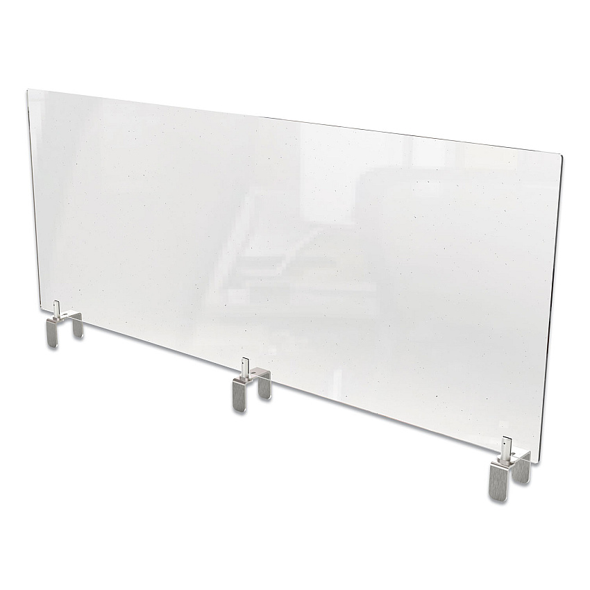Ghent Clear Partition Extender with Attached Clamp, 48 x 3.88 x 30, Thermoplastic Sheeting (PEC3048A)