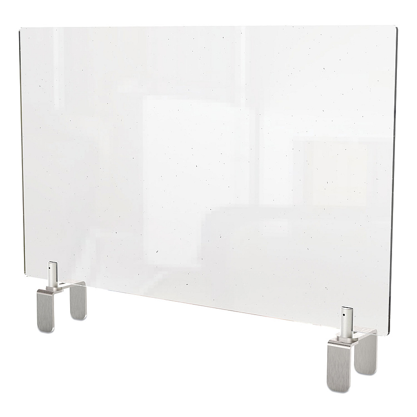 Ghent Clear Partition Extender with Attached Clamp, 42 x 3.88 x 18, Thermoplastic Sheeting (PEC1842A)