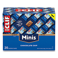 CLIF Bar Energy Bar, Mini Chocolate Chip, 0.99 oz Bar, 20/Box (CCC37654)