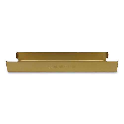 CONTROLTEK Metal Coin Tray, Quarters, Stackable, 3.5 x 10 x 1.75, Orange (560068)