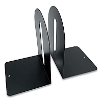 Huron Steel Bookends, Fashion Style, Nonskid Base, 5.5 x 4.75 x 7.25, Black, Pair (HASZ0089)