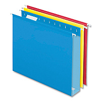 Pendaflex Colored Reinforced Hanging Folders, Letter Size, 1/5-Cut Tabs, Assorted Colors, 12/Box (D99973)