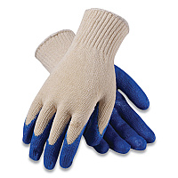 PIP Seamless Knit Cotton/Polyester Gloves, Regular Grade, X-Large, Natural/Blue, 12 Pairs (39C122XL)